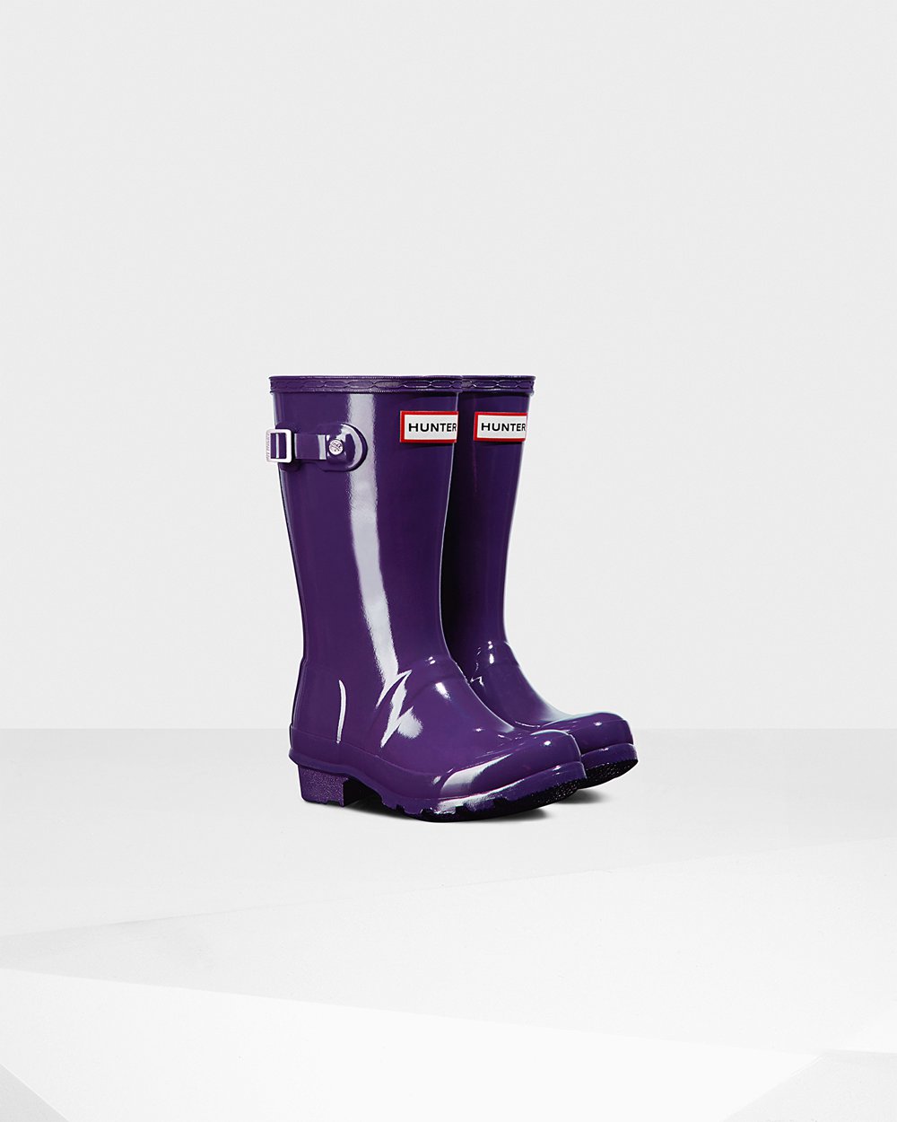 Kids Hunter Original Big Gloss - Rain Boots Blue Purple - 0382-EFWIV